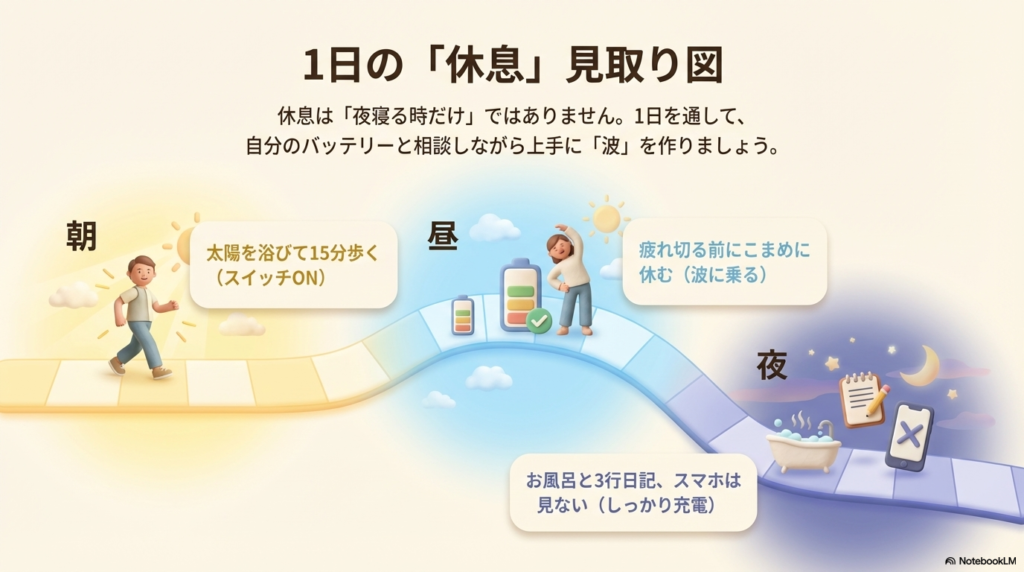 1日の「休息」の見取り図の図解